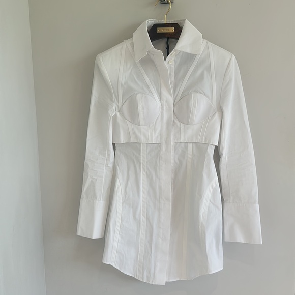 BALMAIN Lingerie Cut Poplin Dress in Blanc NWT - Picture 7 of 12